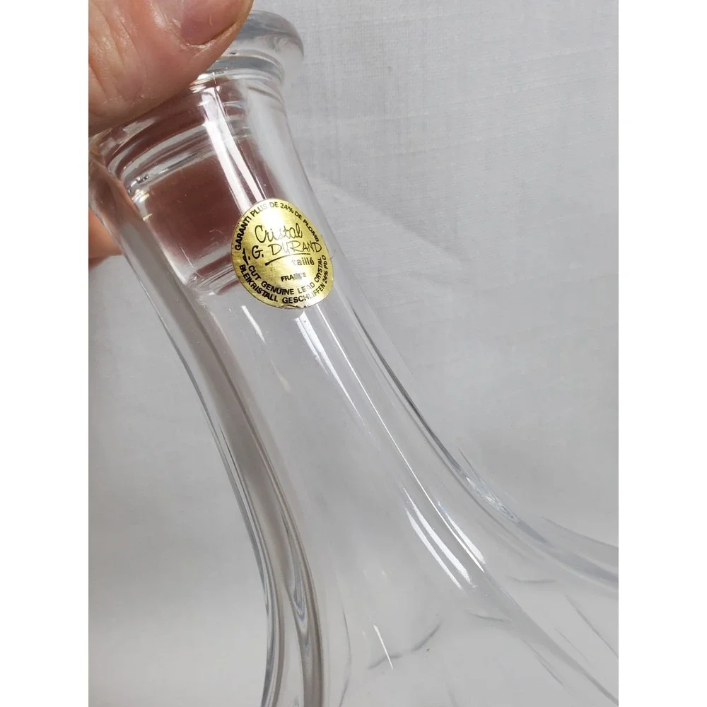 Vtg A.G. Durand France Cut Lead Crystal Decanter w/Stopper 24% Lead‎ Crystal Bar